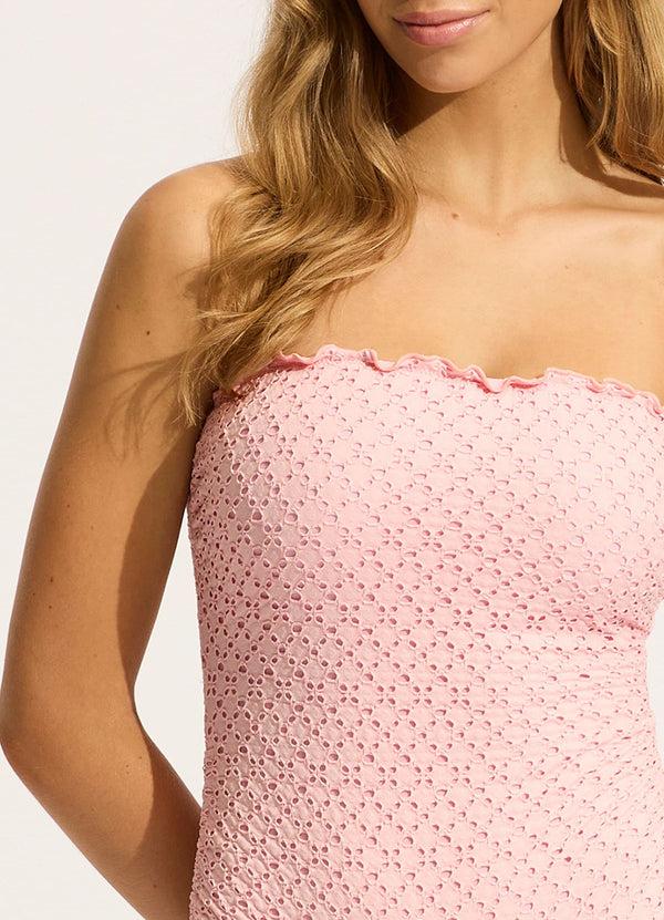 Seafolly Daydreamer DD Bandeau One Piece - Dusty Pink