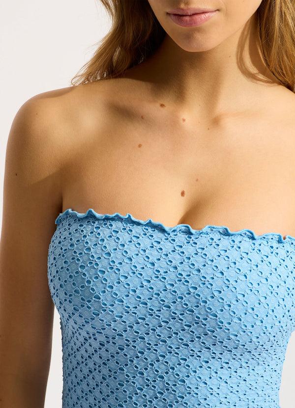 Seafolly Daydreamer DD Bandeau One Piece - Powder Blue