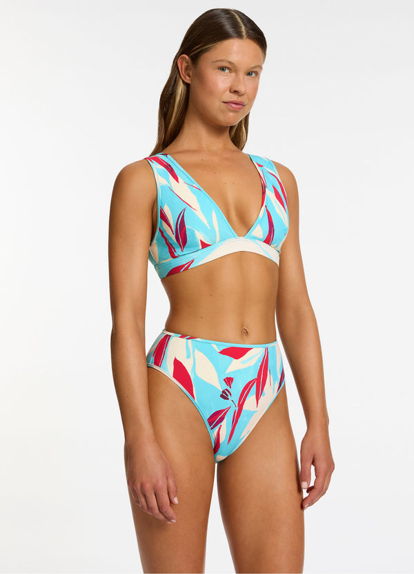 Seafolly Fauna High Waist High Leg Bikini Bottom - Dolce