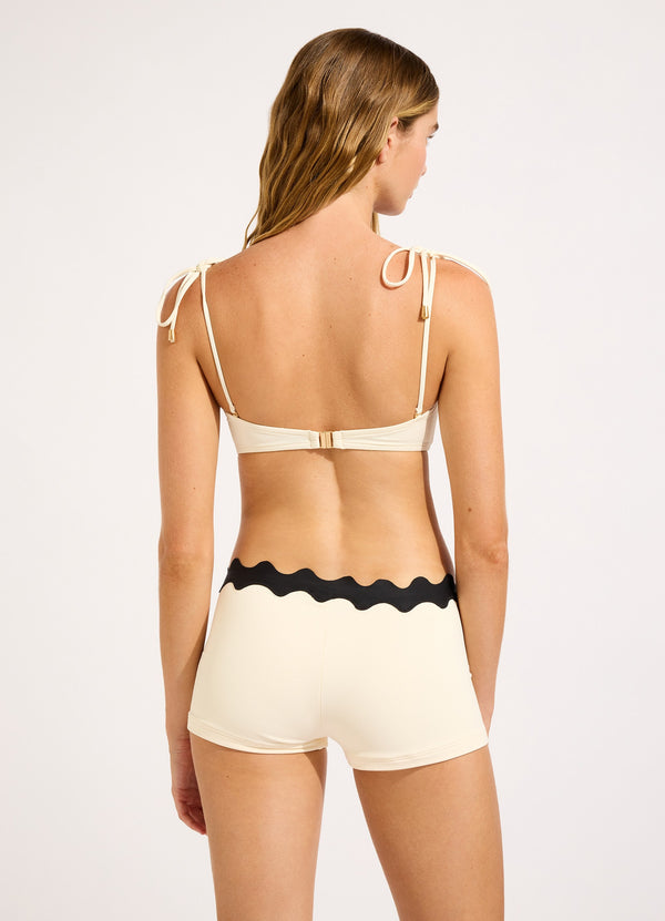 Seafolly Gia Ric Rac Bustier Bandeau Bikini Top - Ecru