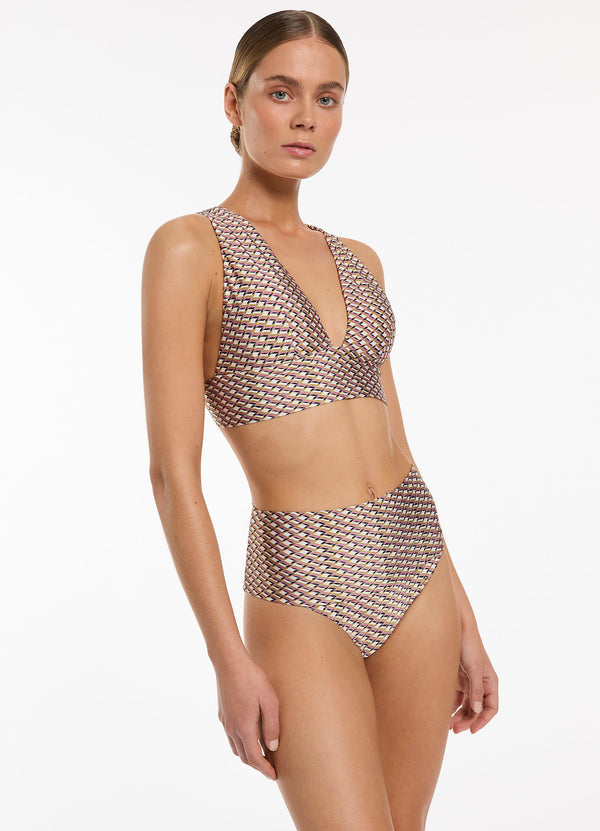 Seafolly Infinity Soft Tie Back Triangle Bikini Top - Kelp