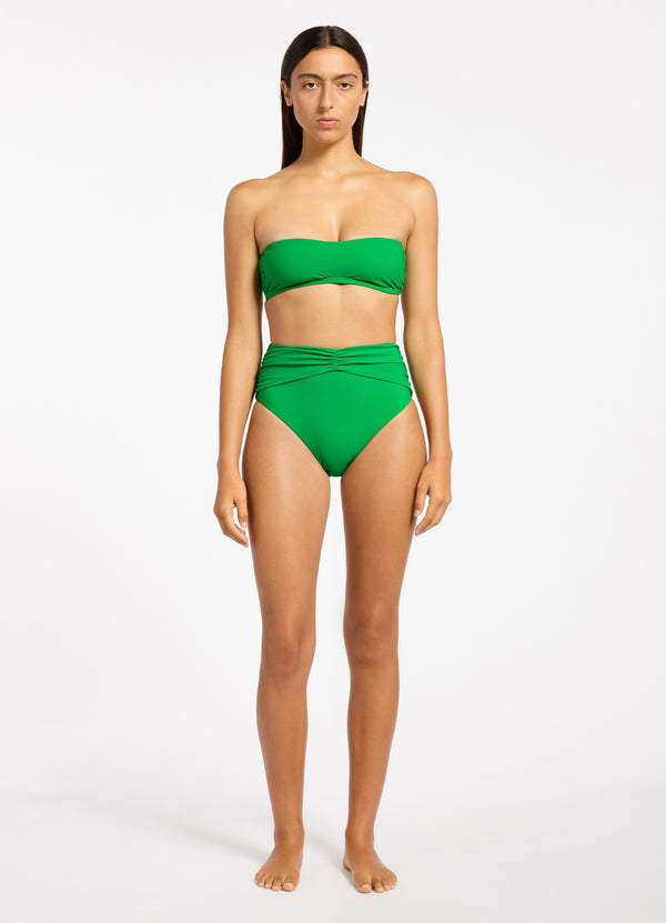 seafolly Jetset High Waist Ruched Bikini Bottom - Flora