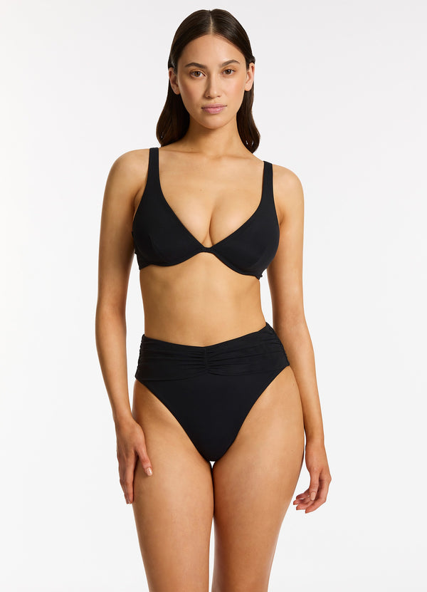 seafolly Jetset Lure Underwire Triangle Bikini Top - Black