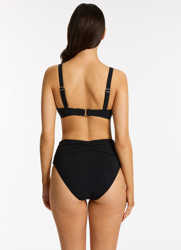 Seafolly Jetset Underwire Triangle Bikini Top - Black