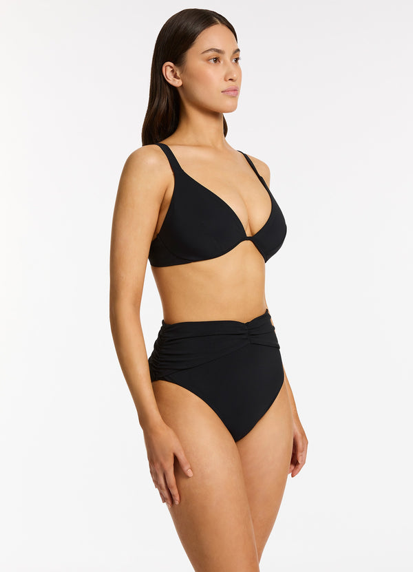 Seafolly Jetset Underwire Triangle Bikini Top - Black