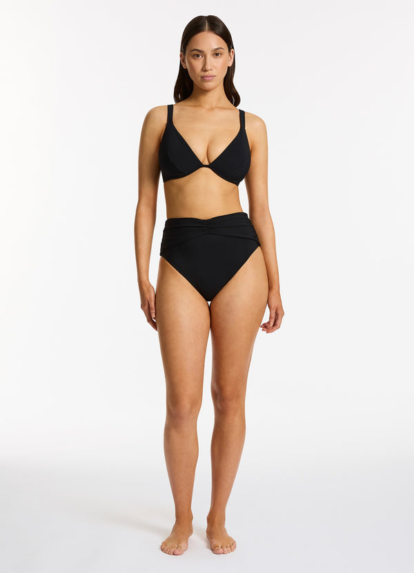 Seafolly Jetset Underwire Triangle Bikini Top - Black