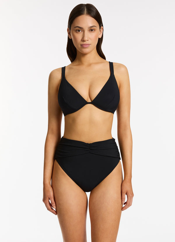 seafolly Jetset Underwire Triangle Bikini Top - Black