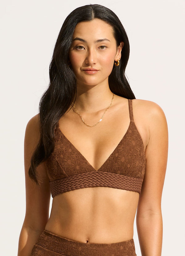 Seafolly Marloe Banded Bralette Bikini Top - Tiramisu