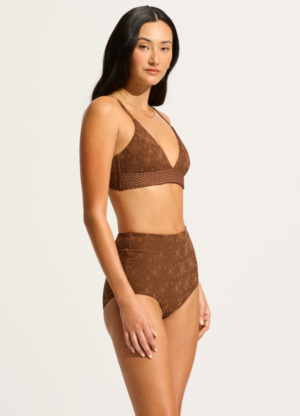 Seafolly Marloe Banded Bralette Bikini Top - Tiramisu