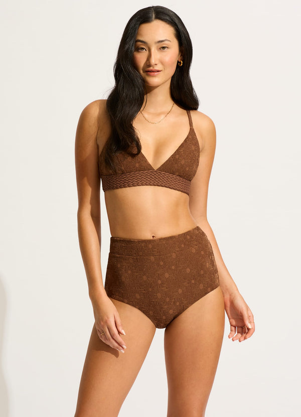 seafolly Marloe Banded Bralette Bikini Top - Tiramisu