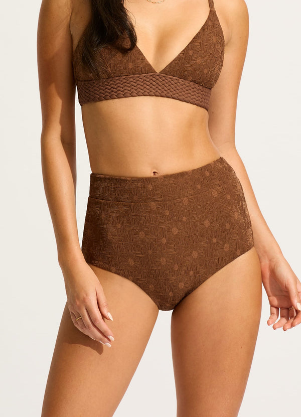 Seafolly Marloe High Waisted Bikini Bottom - Tiramisu