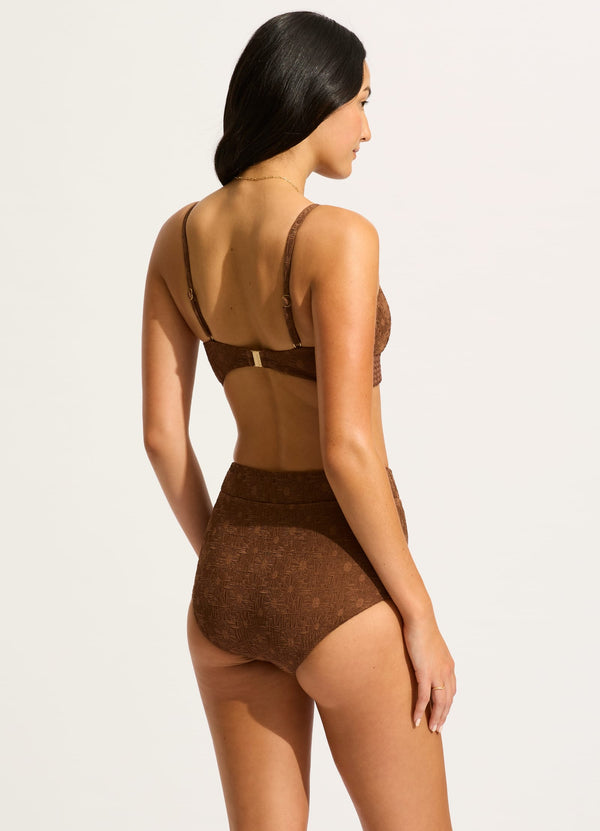 Seafolly Marloe High Waisted Bikini Bottom - Tiramisu