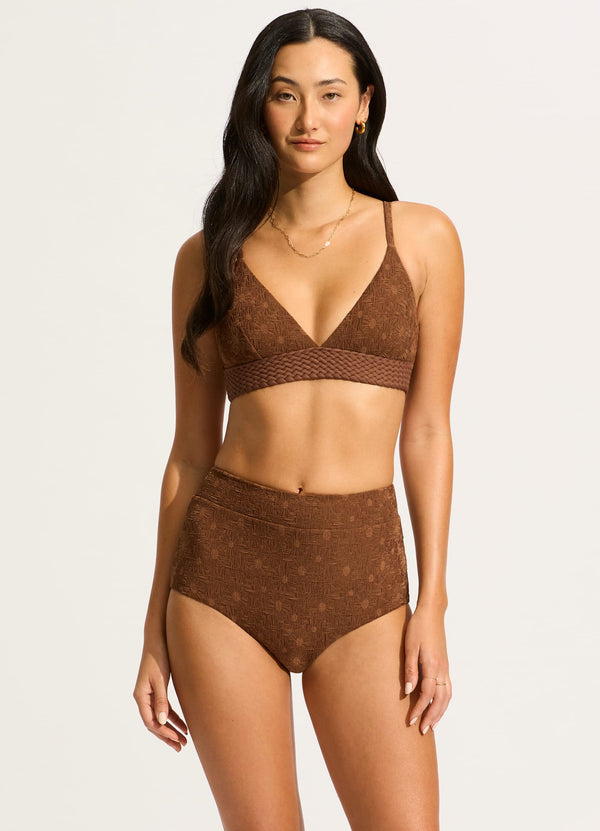 seafolly Marloe High Waisted Bikini Bottom - Tiramisu