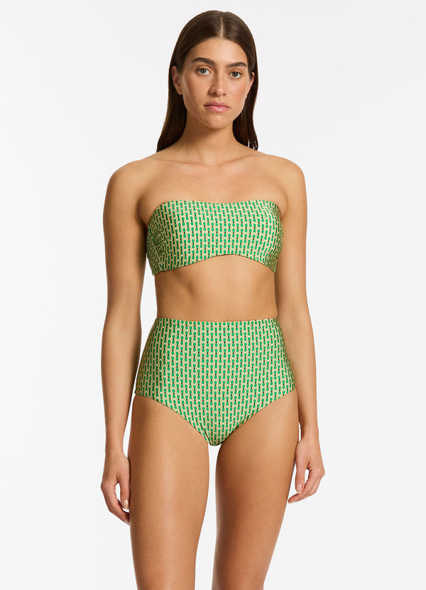 Seafolly Mattala Geo High Waist Bikini Bottom - Flora