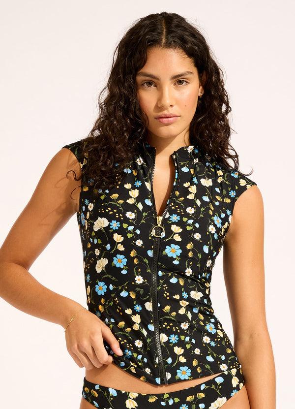 Seafolly Modern Romance Cap Sleeve Sunvest Bikini Top