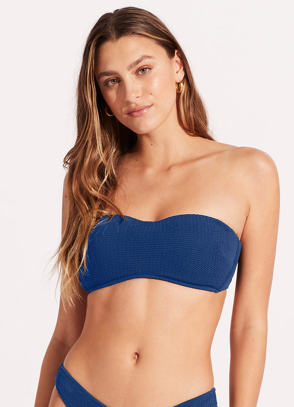 seafolly Sea Dive Bustier Bandeau Bikini Top - Ultramarine