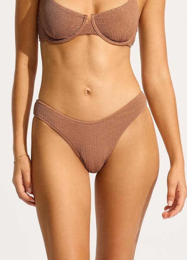 Seafolly Sea Dive High Cut Rio Bikini Bottom - Bronze