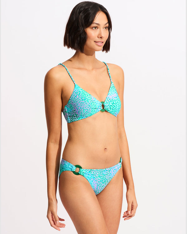 Seafolly Sea Skin Ring Front Bralette Bikini Top - Vivid Green