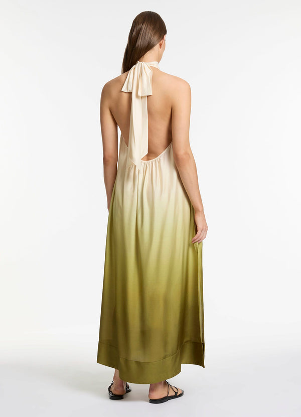 Seafolly Acacia Haze Halter Maxi Dress - Eucalyptus