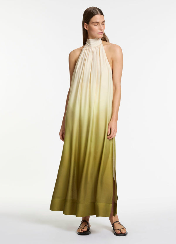 seafolly Acacia Haze Halter Maxi Dress - Eucalyptus
