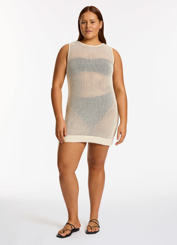 Seafolly Acacia Knit Mini Dress - Cream