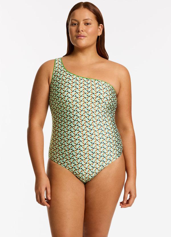 Seafolly Acacia One Shoulder One Piece - Multi