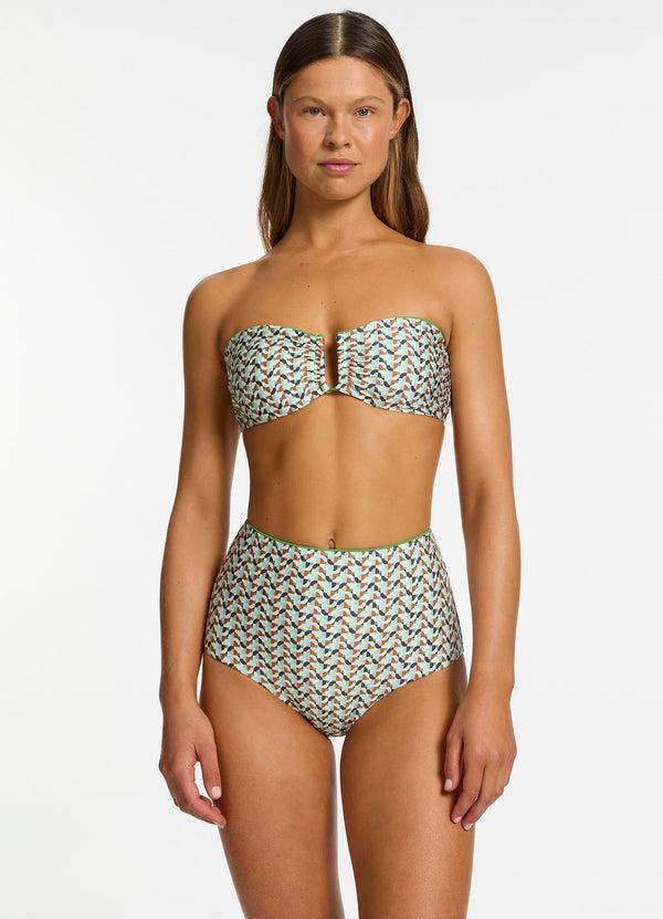 seafolly Acacia U Trim Bandeau Bikini Top - Multi