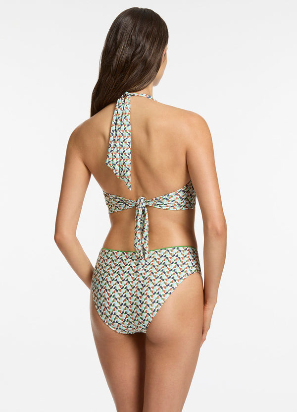 Seafolly Acacia U Trim Halter Bikini Top - Multi