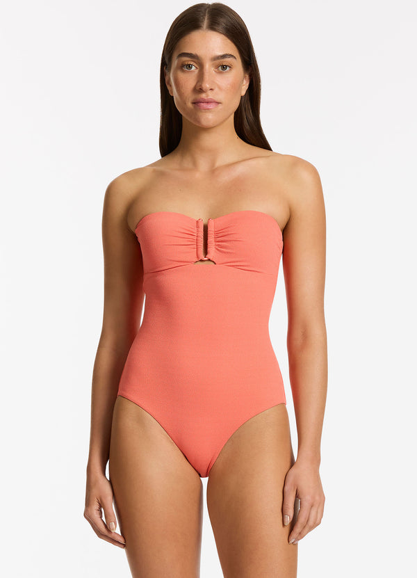 Seafolly Alessia Bandeau One Piece - Guava