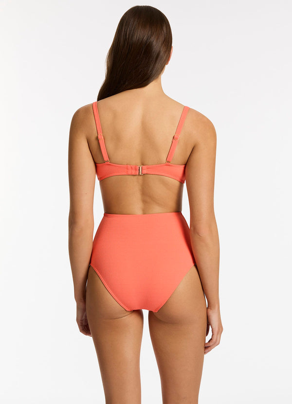 Seafolly Alessia High Waist Bikini Bottom - Guava