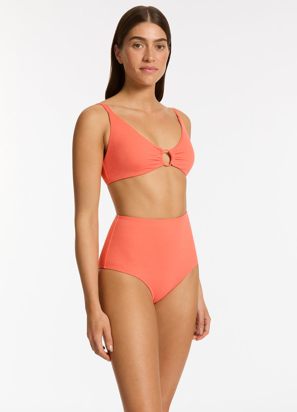 Seafolly Alessia High Waist Bikini Bottom - Guava