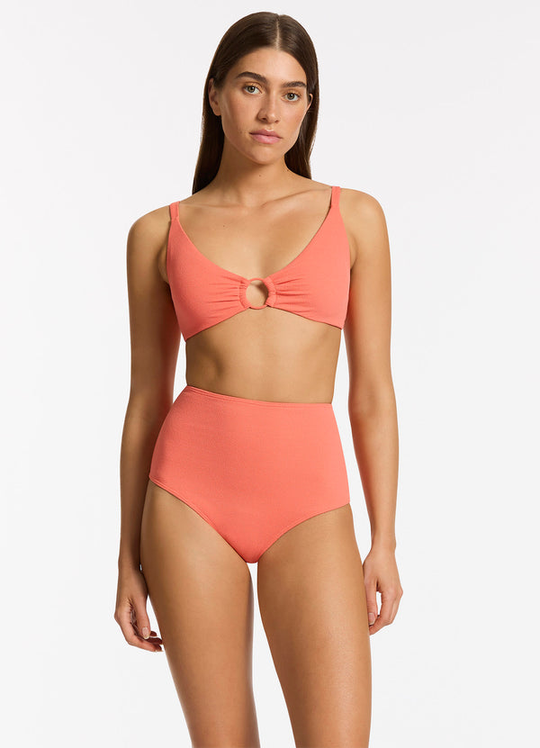 Seafolly Alessia High Waist Bikini Bottom - Guava