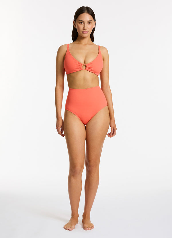 seafolly Alessia High Waist Bikini Bottom - Guava