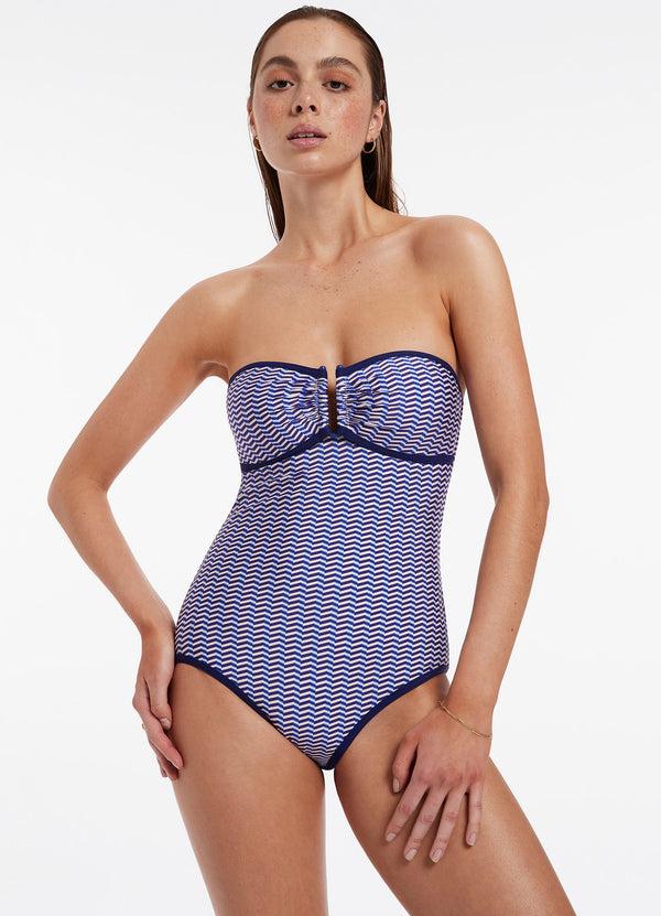 seafolly Amoudi Bandeau One Piece - Sapphire