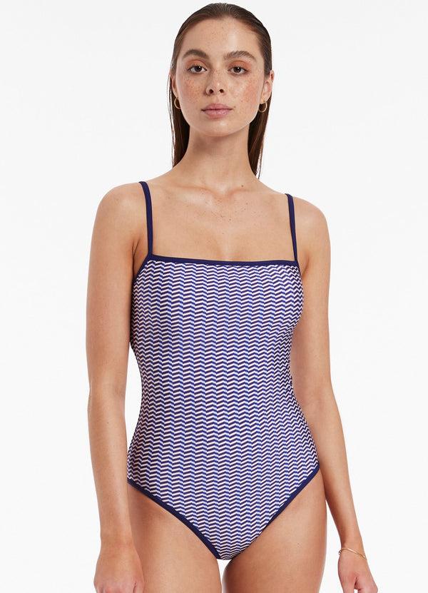Seafolly Amoudi Minimal Tank One Piece - Sapphire