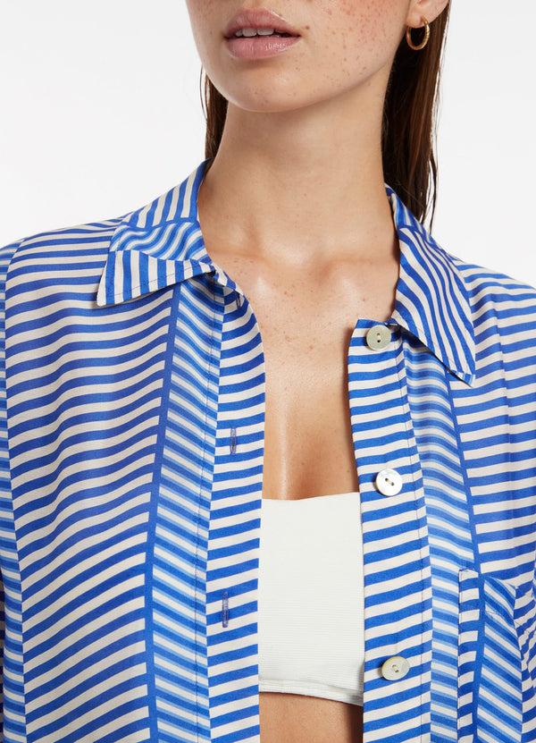 Seafolly Amoudi Short Sleeve Shirt - Sapphire