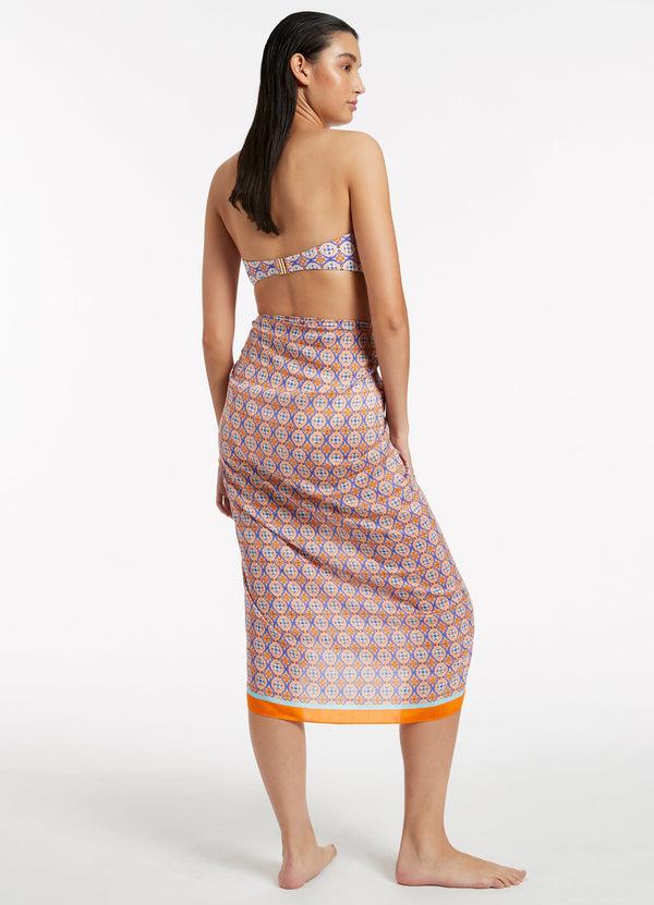 Seafolly Azura Geo Sarong - Retro Orange