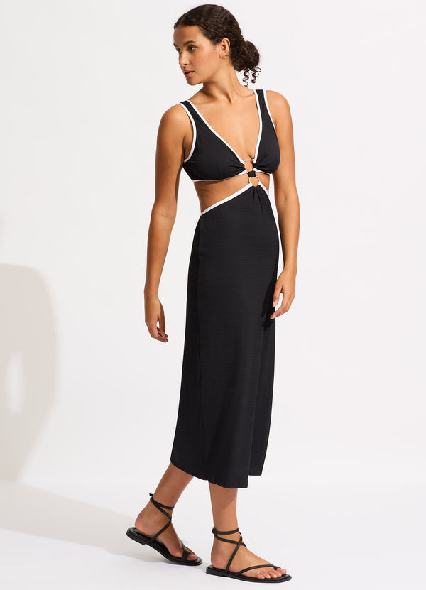 Seafolly Beach Bound Beach Boidi Midi Dress - Black