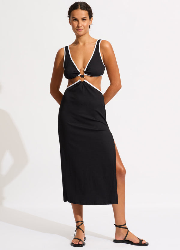 seafolly Beach Bound Beach Boidi Midi Dress - Black