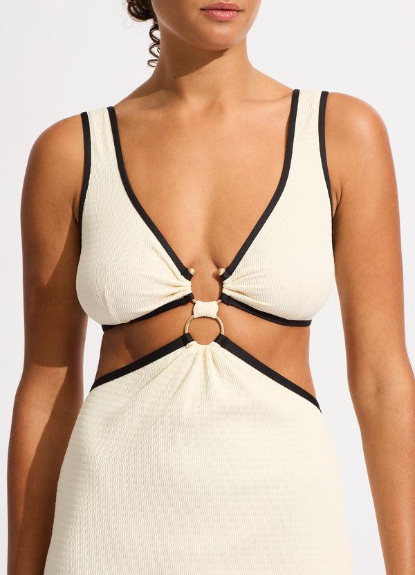 Seafolly Beach Bound Beach Boidi Midi Dress - Ecru