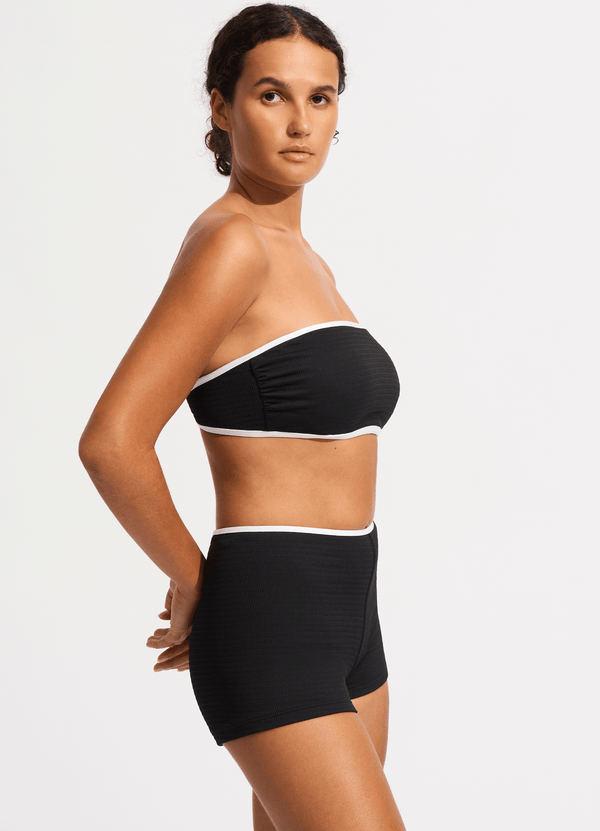 Seafolly Beach Bound Boyleg Bikini Bottom - Black