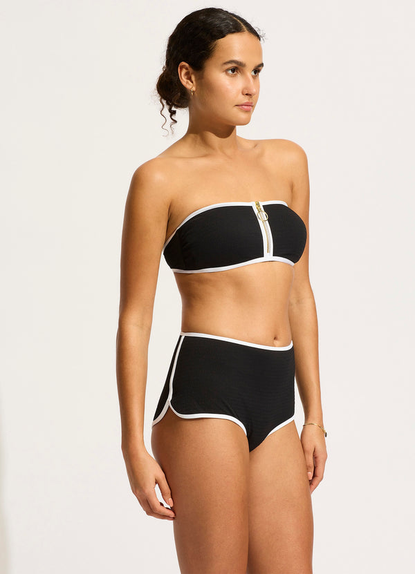Seafolly Beach Bound Boyleg Bikini Bottom - Black