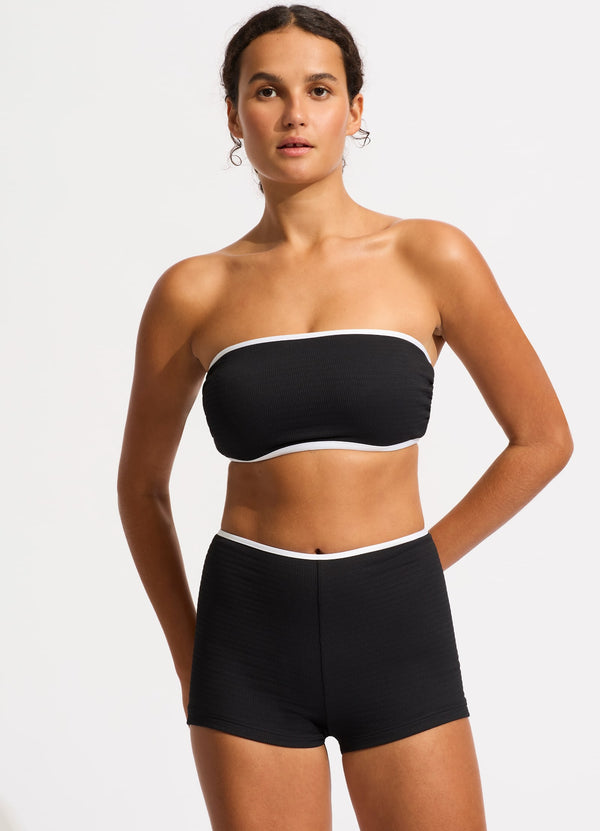 seafolly Beach Bound Boyleg Bikini Bottom - Black