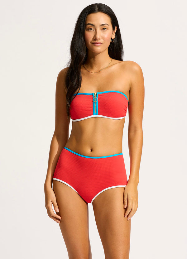 seafolly Beach Bound Boyleg Bikini Bottom - Flame