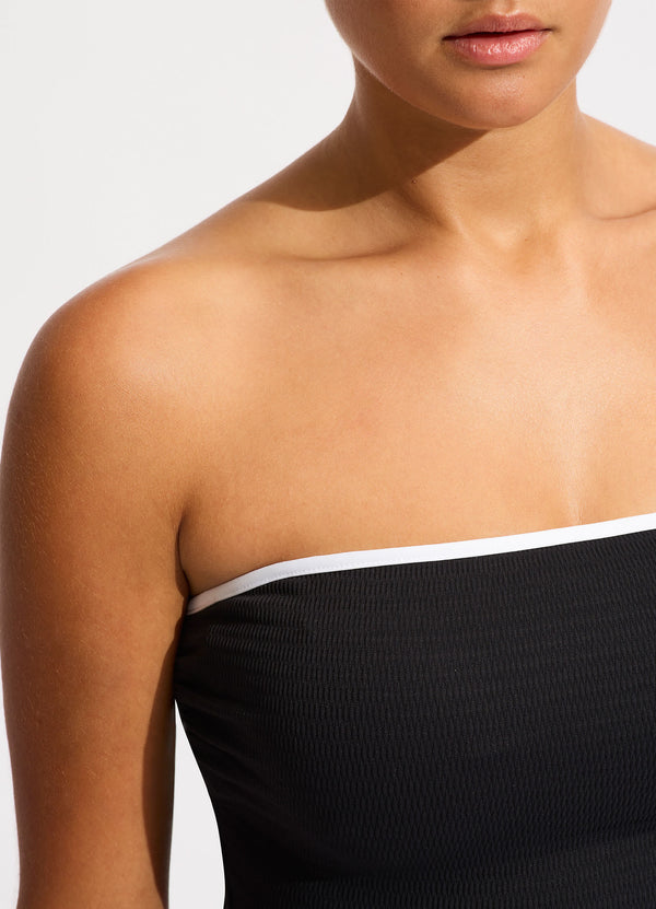 Seafolly Beach Bound DD Bandeau One Piece - Black