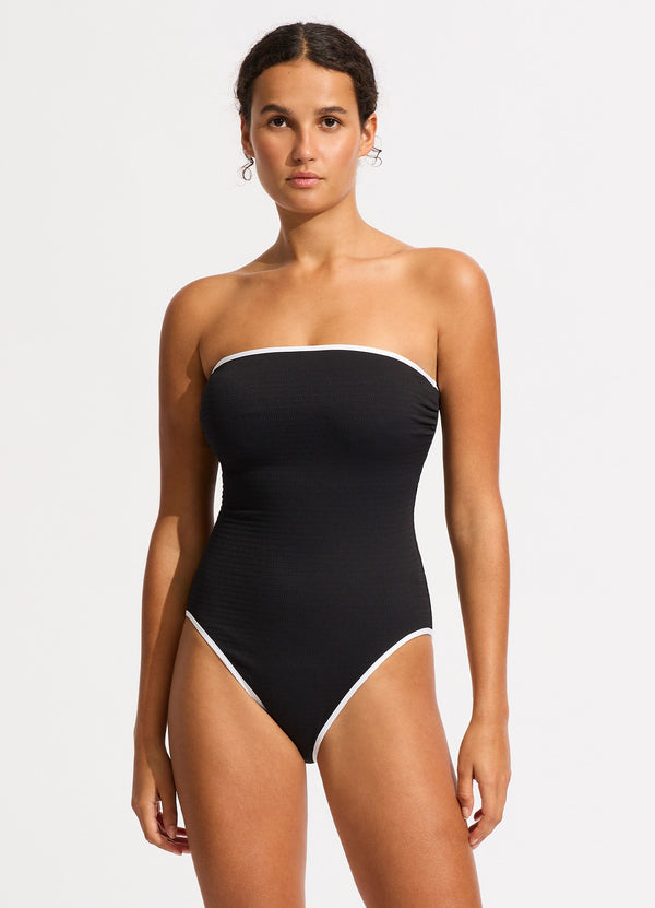 seafolly Beach Bound DD Bandeau One Piece - Black