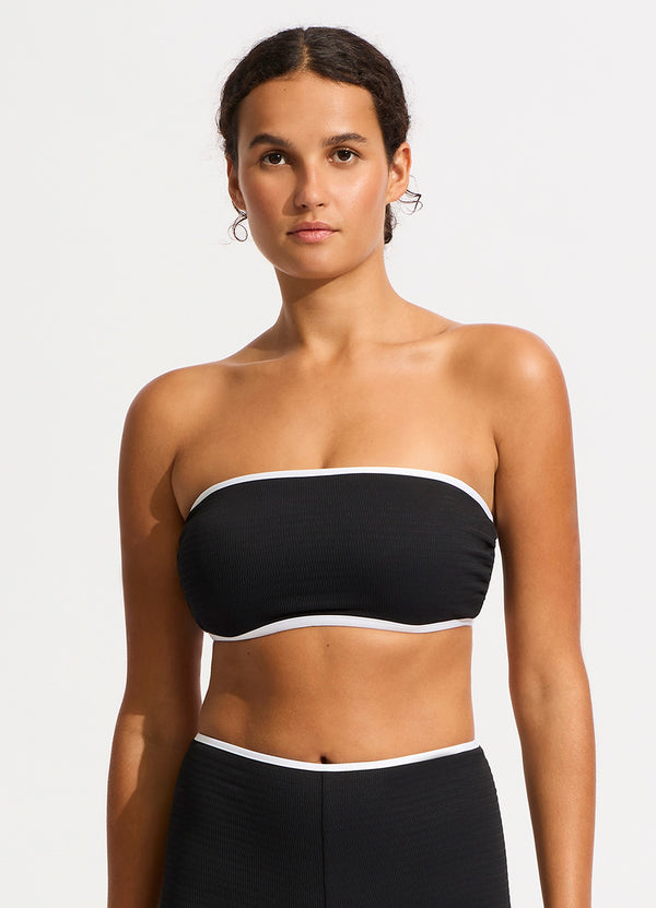 Seafolly Beach Bound DD Tank Bikini Top - Black