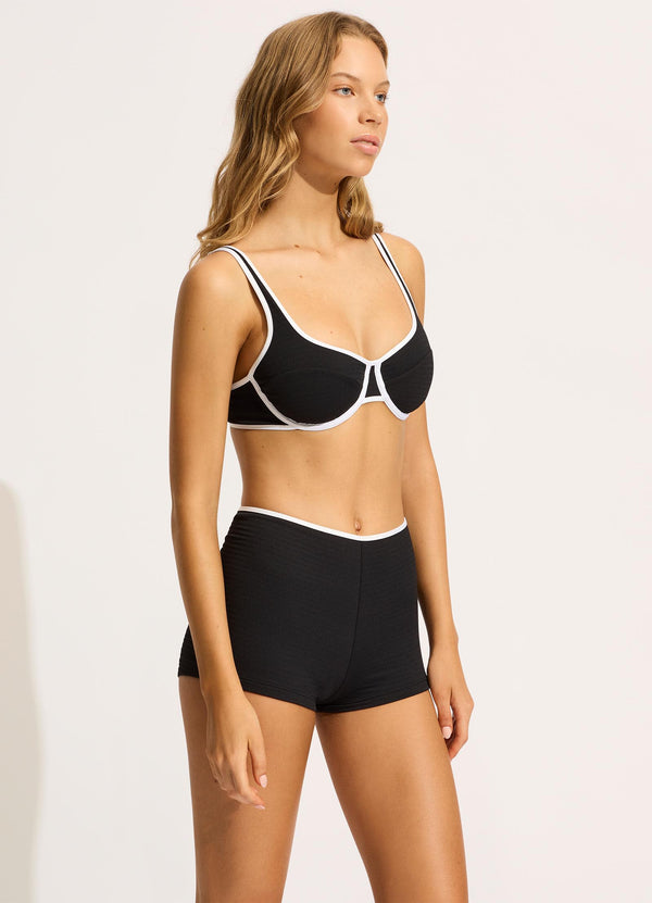 Seafolly Beach Bound DD Underwire Bikini Top - Black