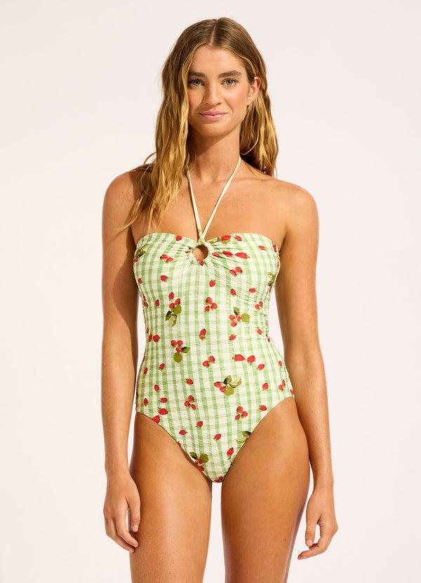 seafolly Beach Picnic Bandeau One Piece Swimsuit