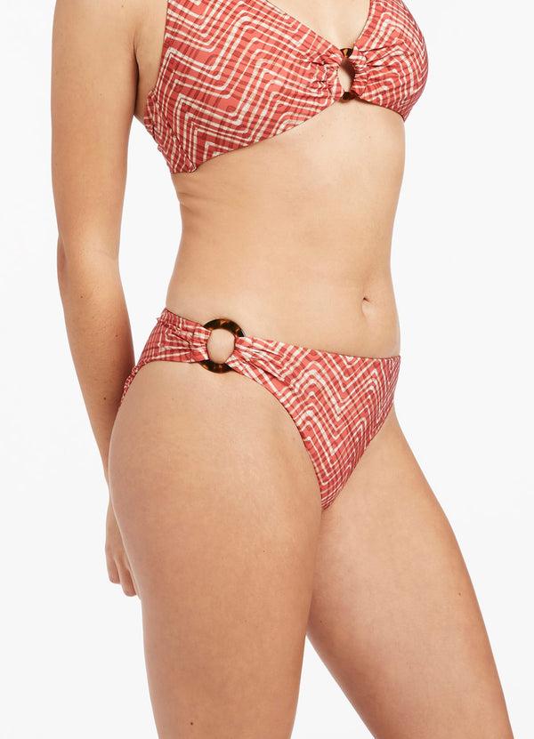 Seafolly Bonita High Leg Bikini Bottom - Maple